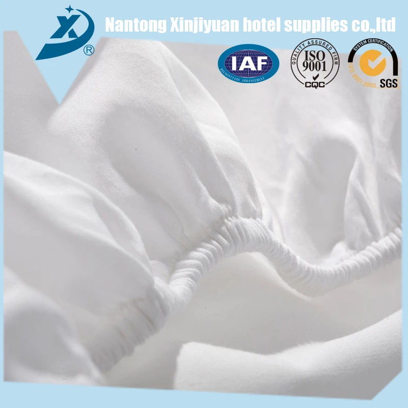 100% Cotton Hotel Use Fitted Sheet, Custom White Hotel Bed Sheet