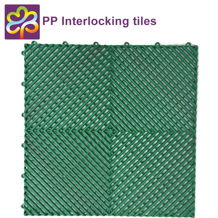 
Anti-slip and fluid drainage PP interlocking plastic floor tiles for garage 