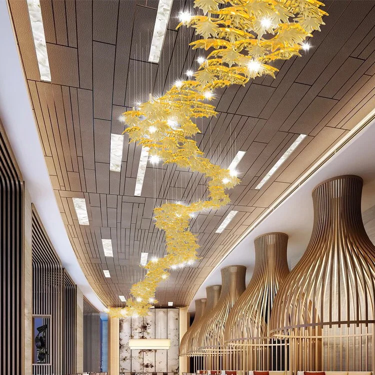 Hotel Large decoration modern customized Acrylic ABS LED chandelier light