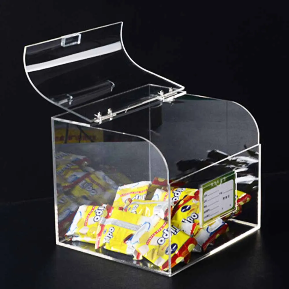 Cheap plexiglass candy acrylic sweet display box with lid