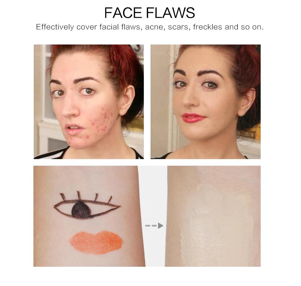 
Face Makeup Foundation Concealer Cream Liquid Corrector Waterproof Base Make Up For Eye Dark Circles Facial Cosmetic 
