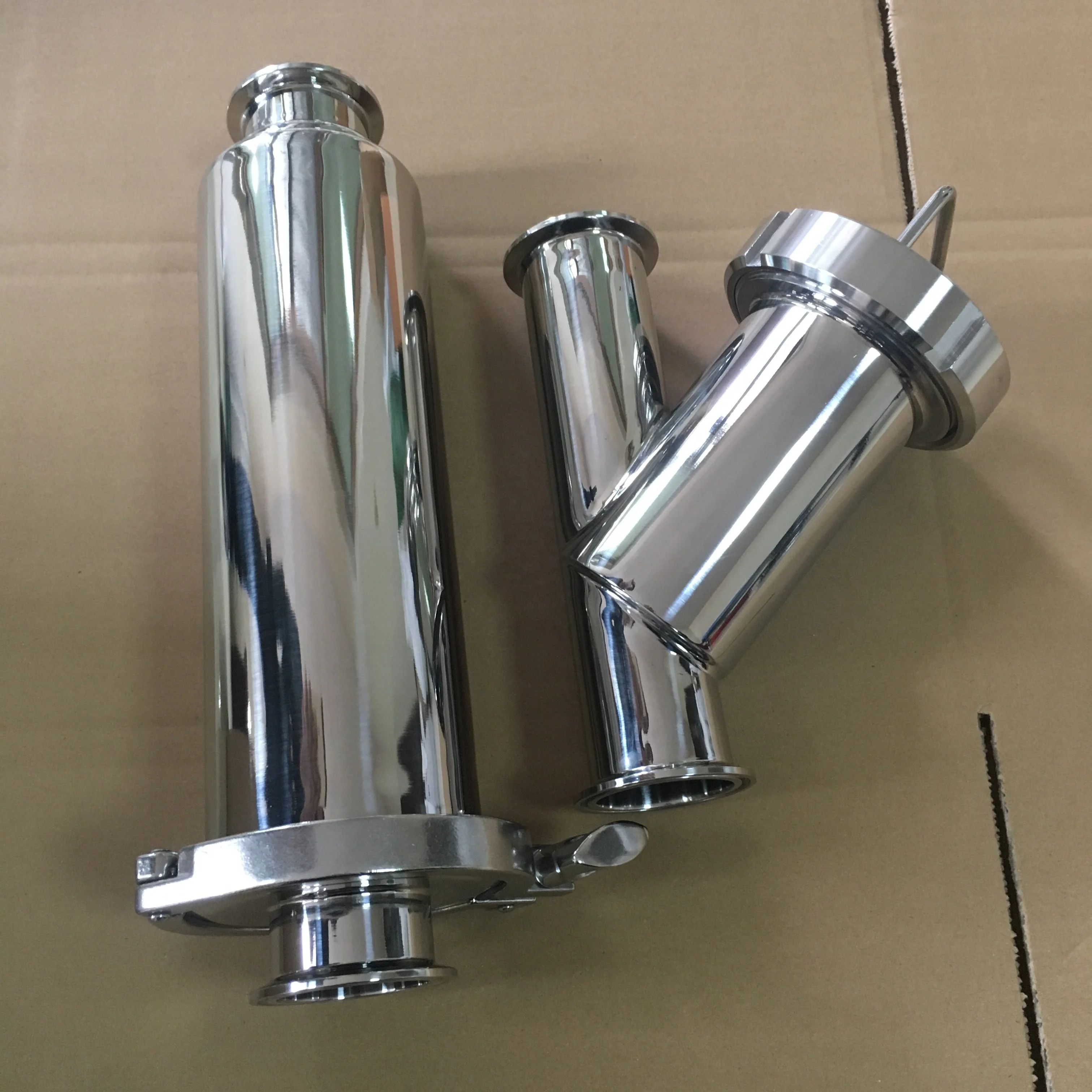 DIN/3A/SMS Sanitary Stainless Steel Y-type Strainer/Filter with Tri Clamp Ferrule Connection