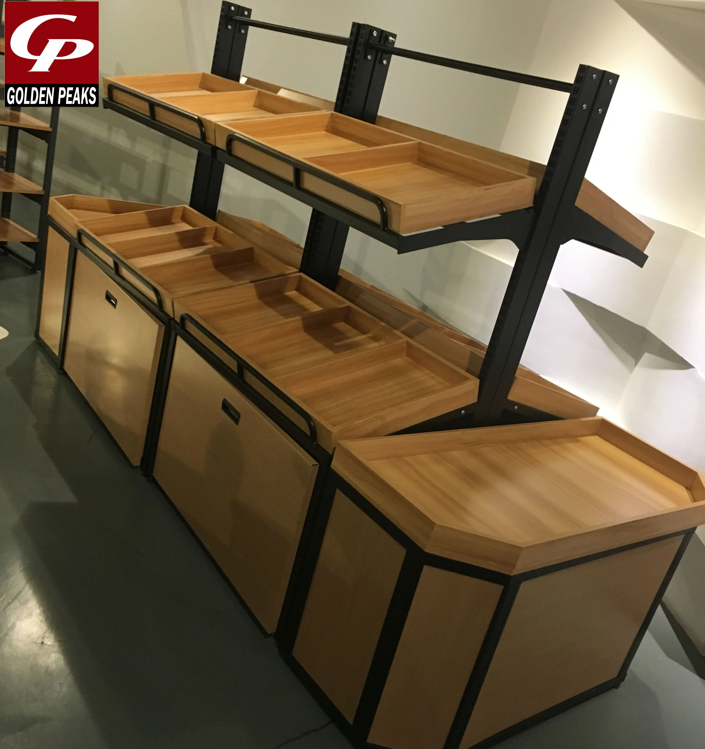 wooden display rack for vegetable