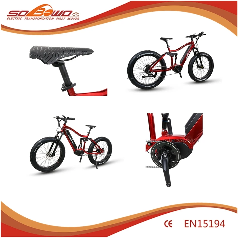36V 250W Bafang Crank Mid Drive Electric Motorized Bike With Fat Tire