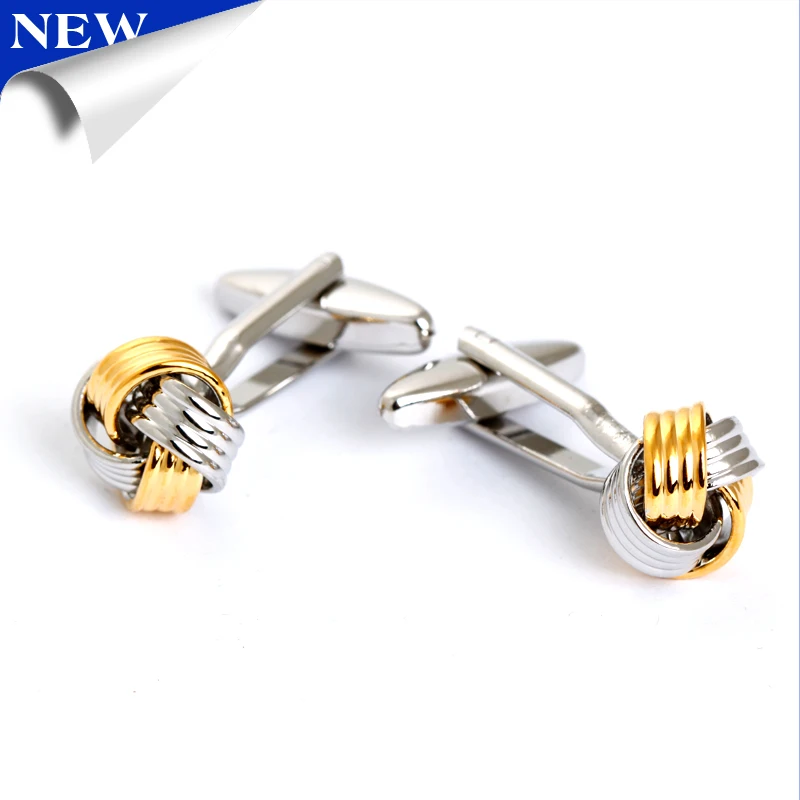 Wholesale Silver Gold Bulk Metal Knots Cufflink for Men