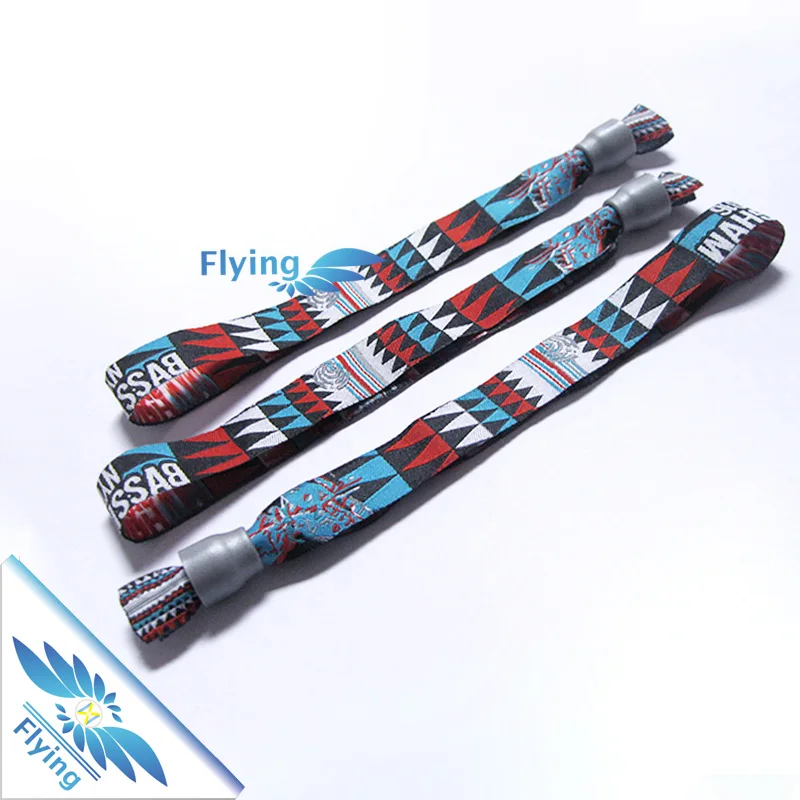 cheap custom fabric woven wristbands for events