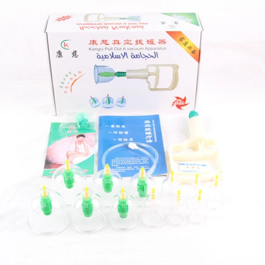 KC Best Quality Chinese Medical vaccum cupping 12 Cups Set Kit+6 magnets