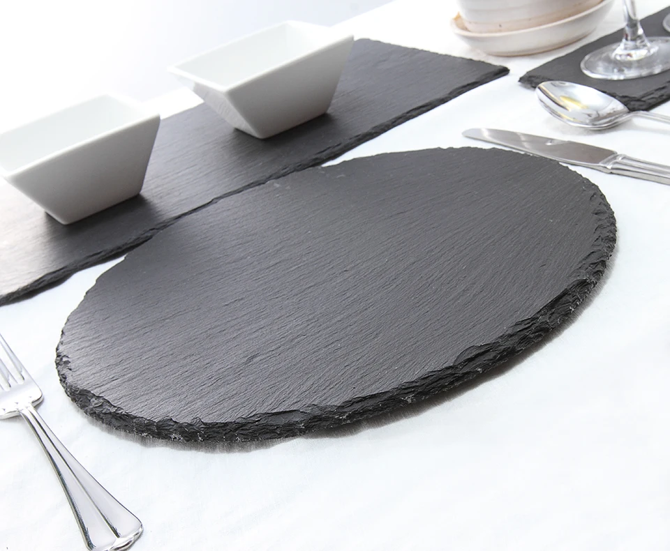 Chinese great round slate plate for tableware slate board