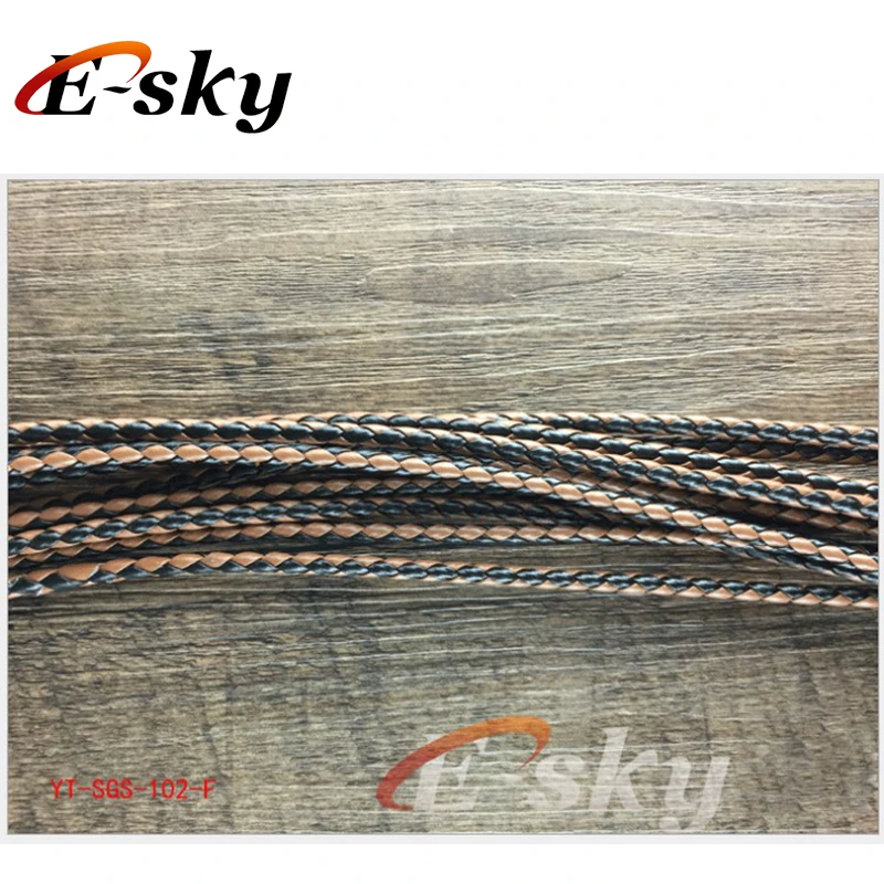 Manufacturer Hot Sale Four Stands Double color 4mm Round Dense Braided Leather Rope