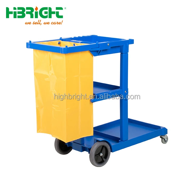 plastic housekeeping cleaning cart