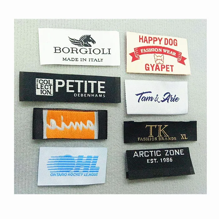 Custom Etiquette  Woven  End Folded Textile label for jeans