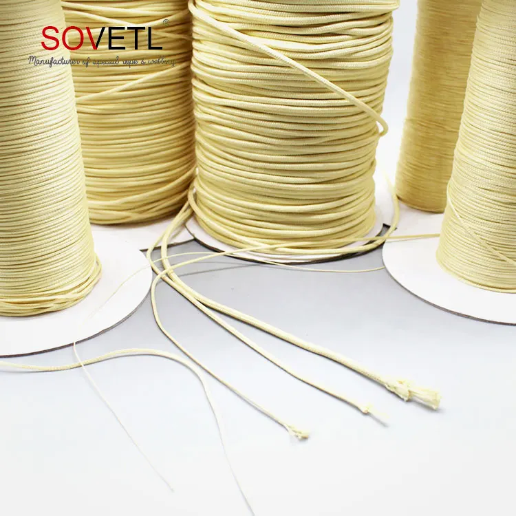 
SOVETL Aramid Braided Refractory Rope Flame Retardant Packing rope 4.5mm 