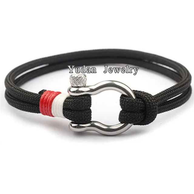Wholesale Newest Stainless Steel D Buckle Metal Moroccan Nylon Bracelet