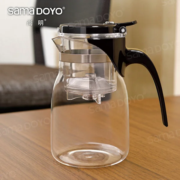 900ML New Design Heat-resisting Hotel Drinking Teapots with Infuser/Strainer in SAMADOYO