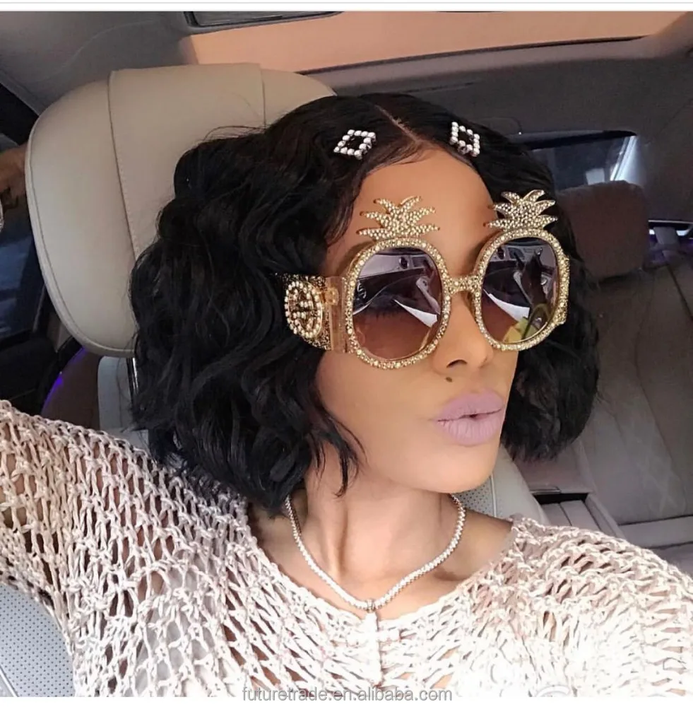
J66308 2020 Newest Fashion Women Sunglasses Unique Brand Designer Trending Sun Glasses Pineapple Shape 