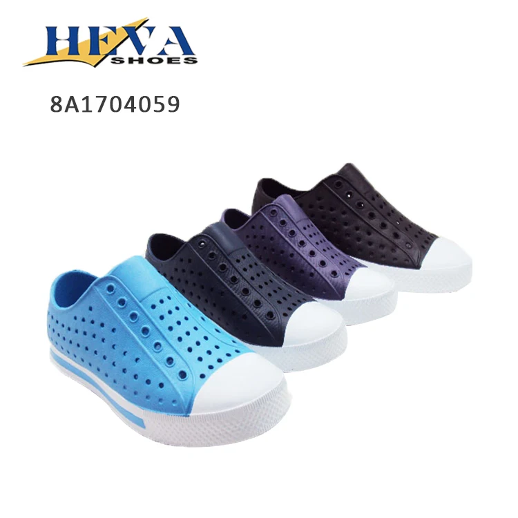 Водонепроницаемая обувь без шнурков для мальчиков устойчивые к запаху из ЭВА с перфорацией контрастным