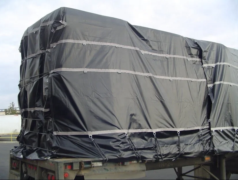Heavy Duty strong reinforced 18 oz pvc tarpaulin fabric vinyl Lumber Tarp  and steel tarp
