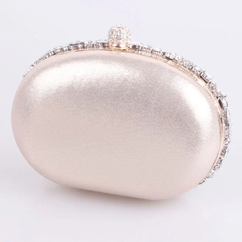
Ladies Fashion Luxury Crystal Big Diamonds Oval Shape Wedding Bridal Party Messenger Clutch Bag Evening Bags 
