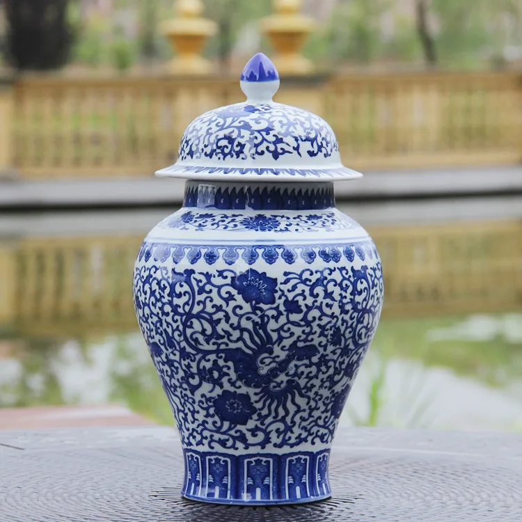 Керамическая Сине-белая бутылка для вина Jingdezhen объемом 2,5 л