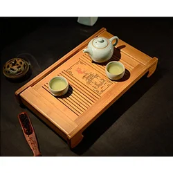 China Wholesale Houseware Table Top Kung Fu Tea Plate Natural Bamboo Wooden Tea Serving Tray