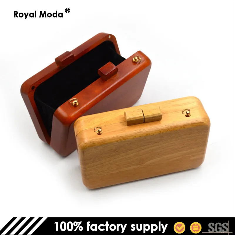 
Rectangular Wooden Cluth Bag for Ladies Evening Handbag 