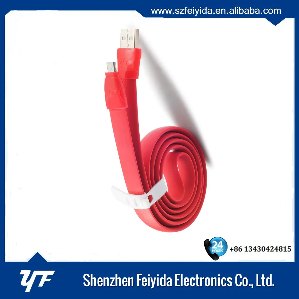 Оптовая красочные micro usb-кабель, плоским android для samsung
