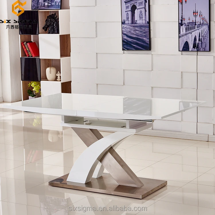 contemporary glass and mdf dining table set with low price