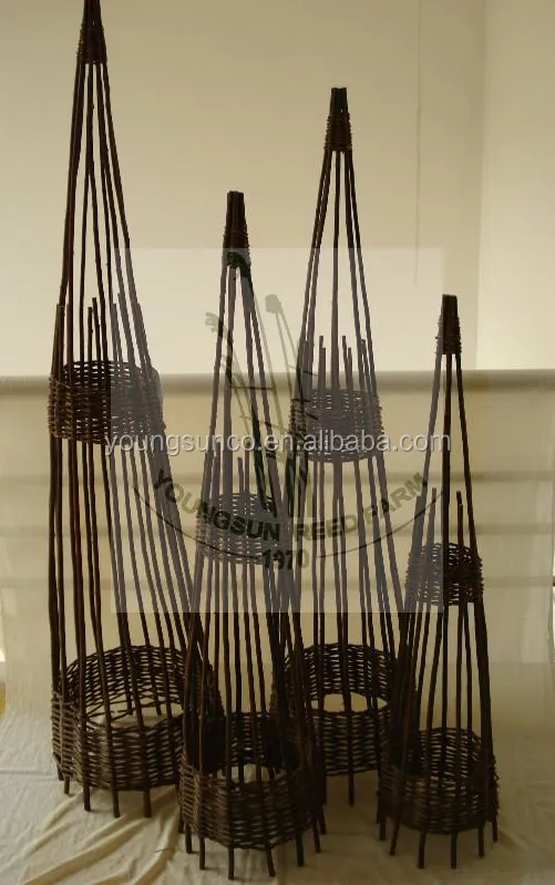 
garden flower shelf willow obelisk 