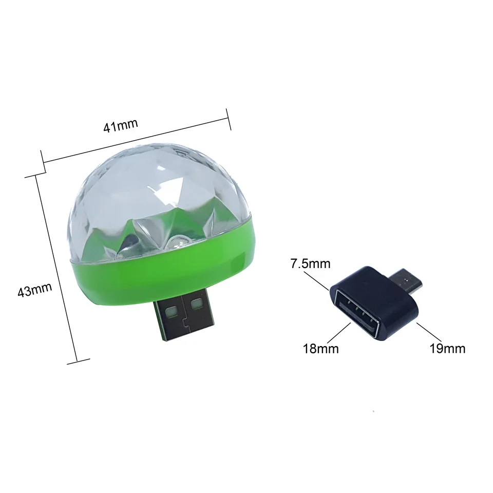 sound control USB Disco club Light Portable Crystal Magic Ball RGB led stage lights