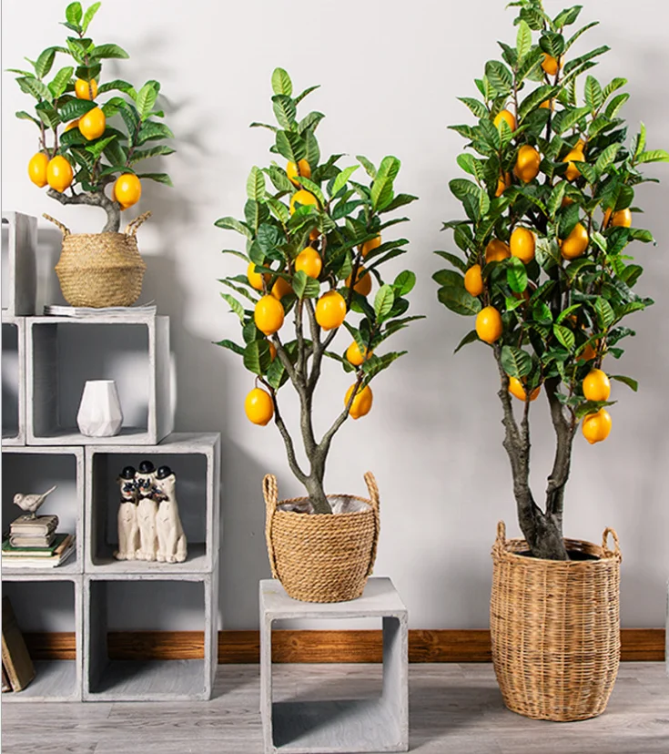 
artificial lemon tree fruit tree plant bonsai fresh fruit tree for decoration 