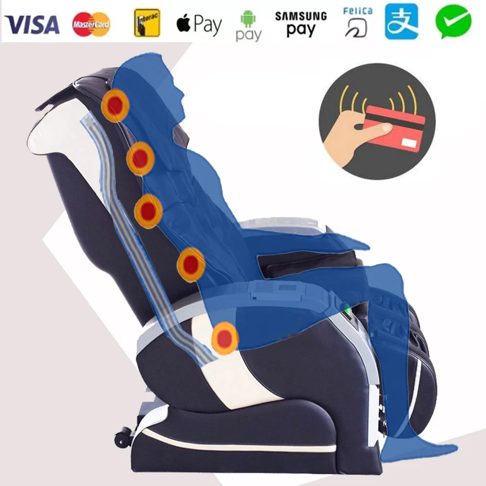 2022 GSM Credit Card Smart Commercial Coin Massage Chair/Shiatsu Credit Coin Operated Massage Chair
