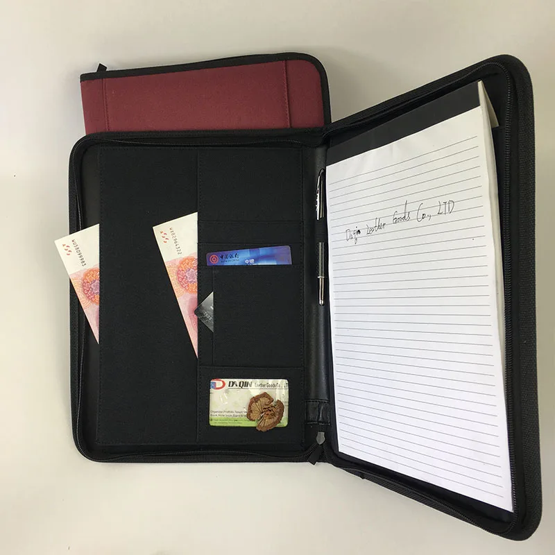 Professional Executive PU Leather Padfolio Organizer Portfolio Folder With Pen Holder, Portfolio File Folder