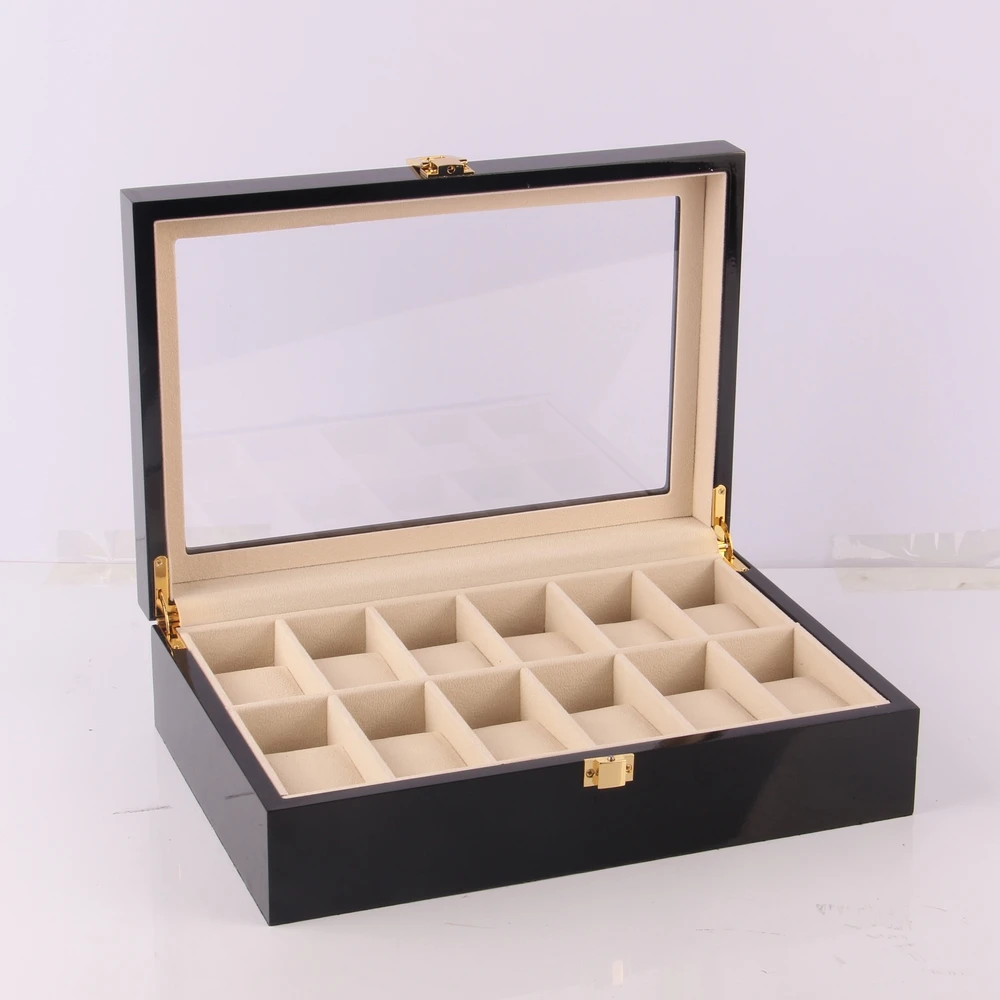
High Quality Handcrafted Luxury Watch Box High Quality Black Watch Box 