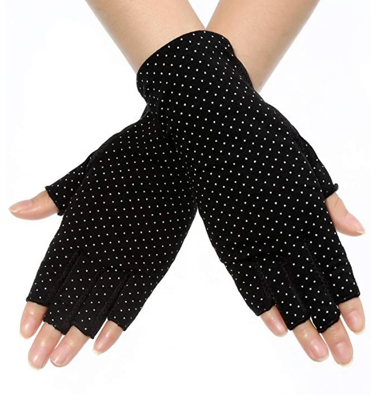 Модные женские солнцезащитные перчатки без пальцев УФ солнцезащитные легкие хлопковые перчатки для вождения