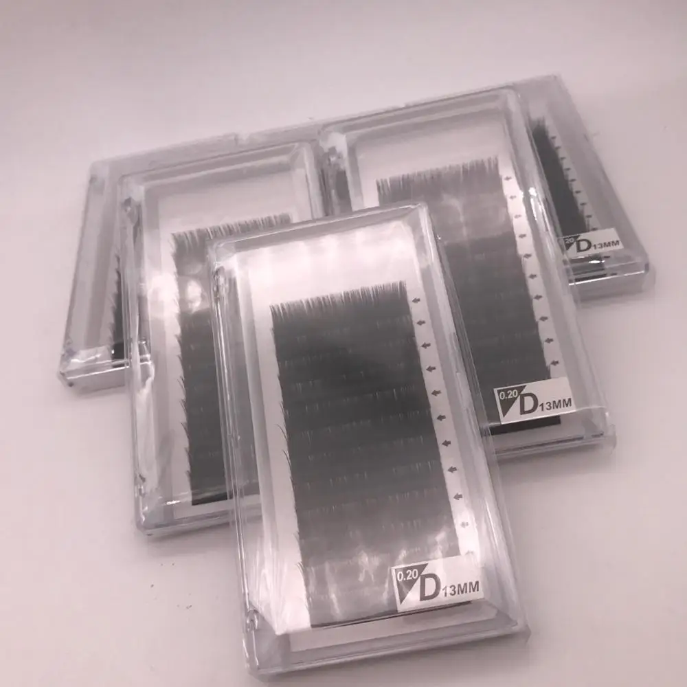 Korean PBT Fiber 0.20mm Private label Individual Lashes ellipse flat Eyelash Extensions