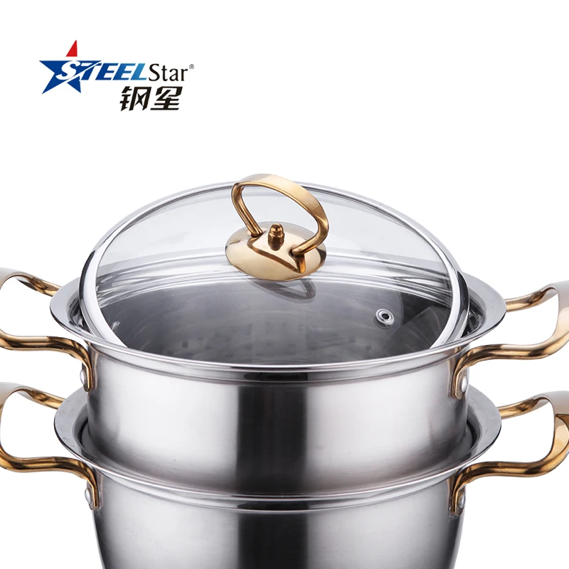 
High quality 2 layers stainless steel 304# steamer pot 