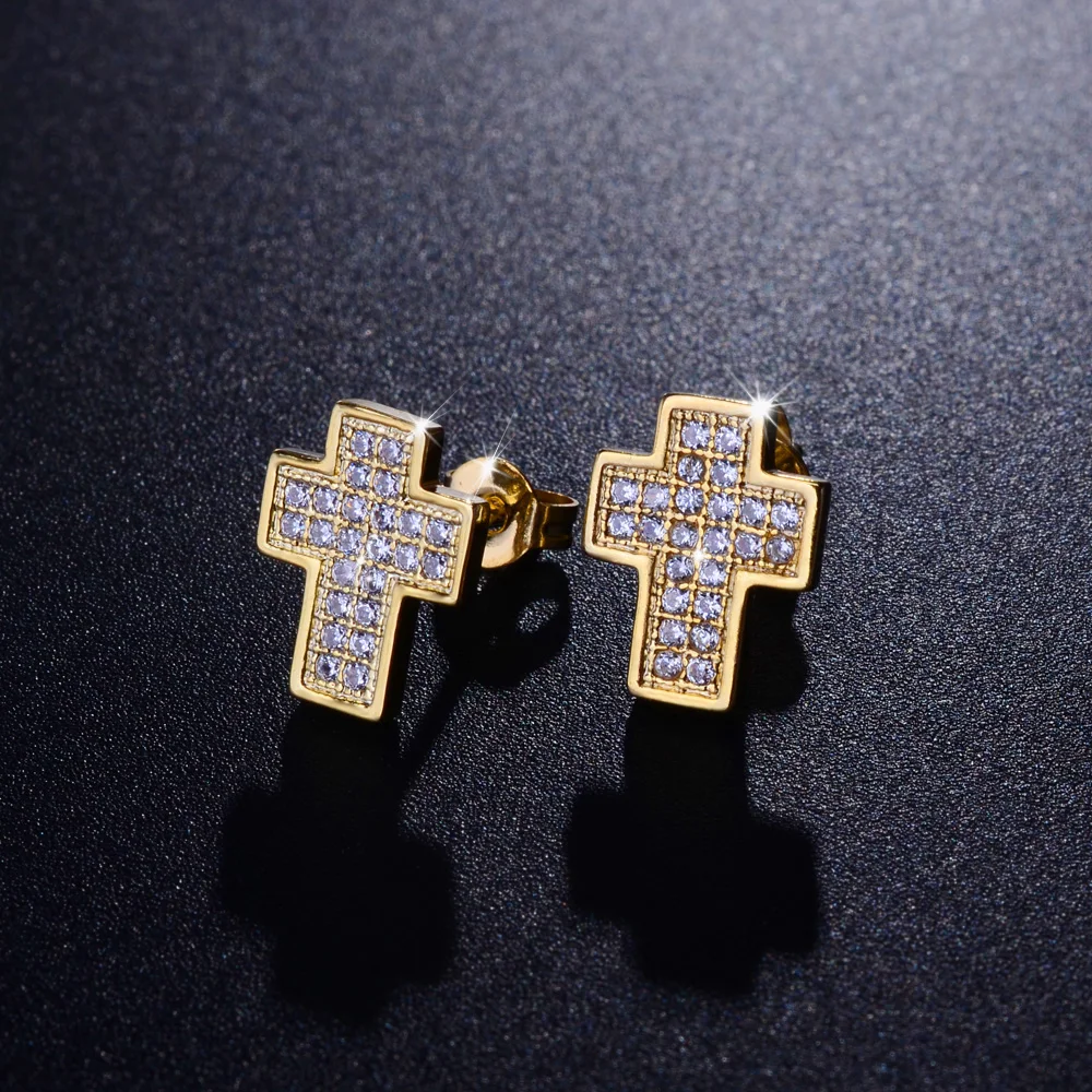 Мужские ювелирные изделия с микрозакрепкой, серьги-гвоздики из серебра 925 пробы с цирконом и золотом 14 к