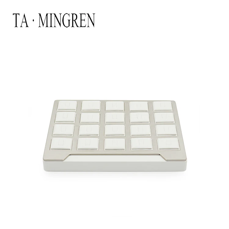 
White Wholesale Hot Sale Luxury PU Leather Necklace Jewelry Display Tray 