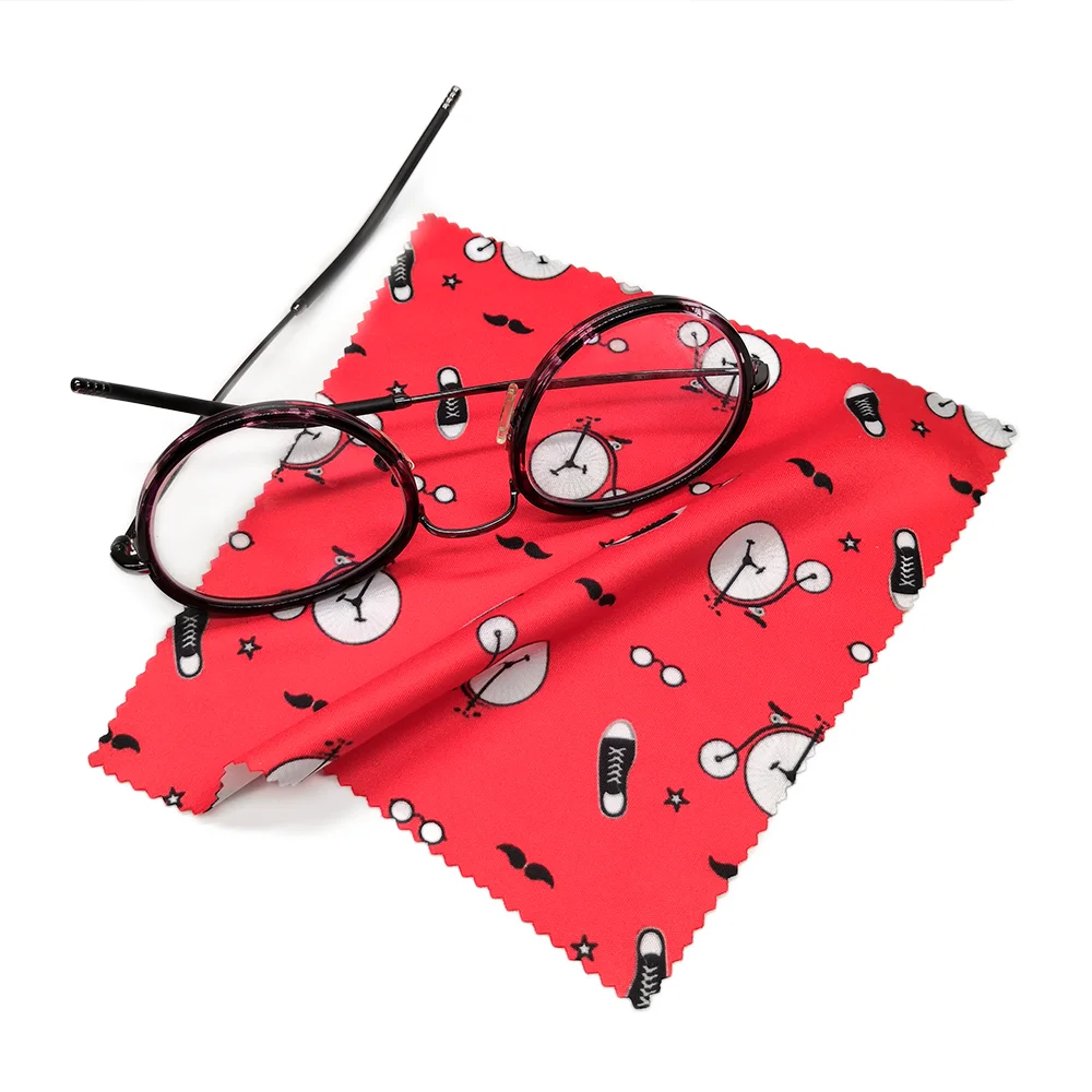 Мягкая ткань из микрофибры для чистки очков с цифровой печатью на заказ