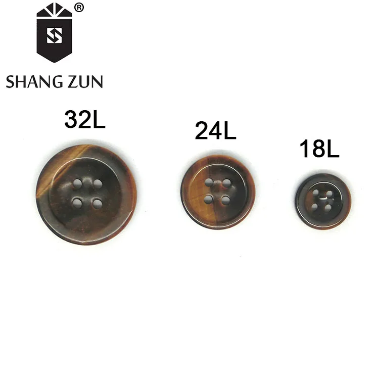 Manufacturers natural stone brown buttons high-grade clothing accessories 4 hole buttons natural agate shirt button