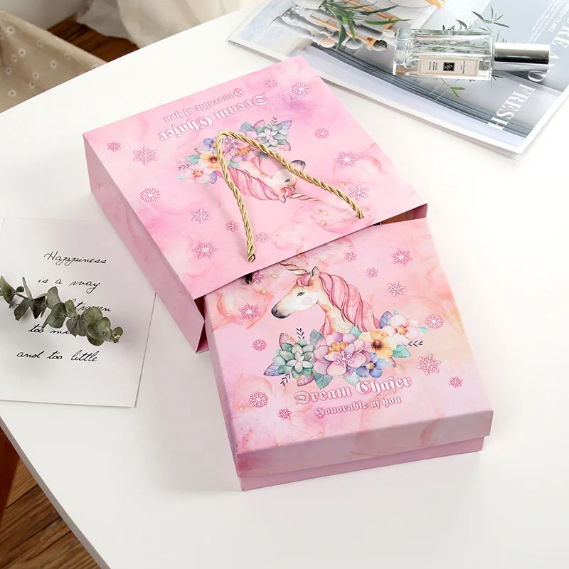 Customized Printing Unicorn Design Candy Box Biodegradable Creative Cardpaper Cookie Box Card Paper Food Candy