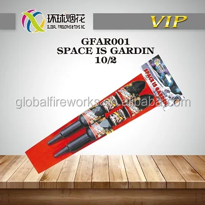GFAR001 Space Is Gardin Big Wood Rocket Consumer 1.3G UN0335 Out High Quality Use Liuyang Global Fireworks Fuegos Artificiales