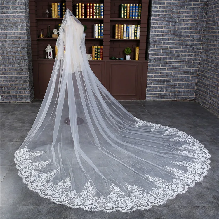 
3m long bridal veil China Cheap Ivory Bridal Veils One Layers Simple Tulle Wedding Veils 