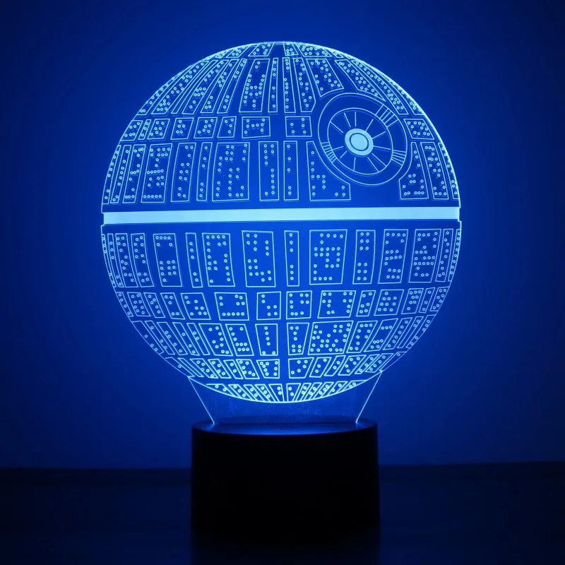 Multi-colored Death Star 3D led night lamp for Star War Fans