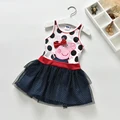 2016 cartoon nova peppa pig baby girls dress summer new baby girls short sleeve children tutu