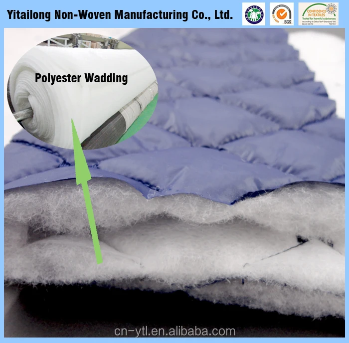 Nonwoven Polyester Fibre Batting Wadding Embroidery Quilted Fabric for Winter Down Coat