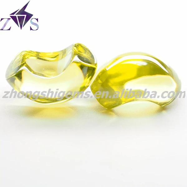 Fancy cut light olive cabochon semiprecious stone
