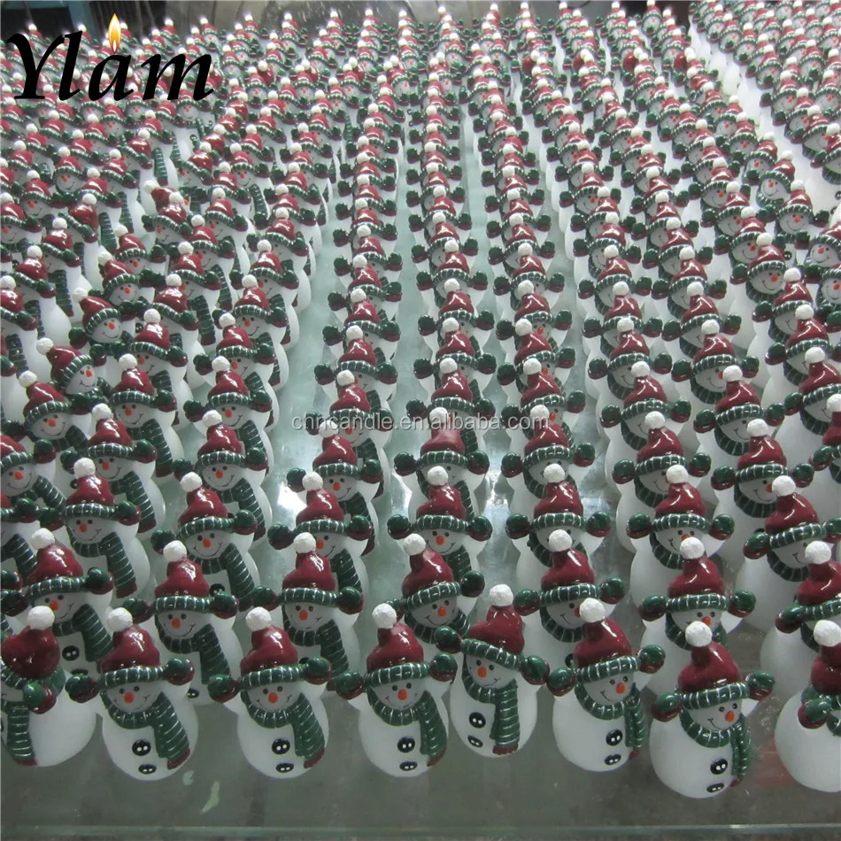 Snow Man Flameless Christmas Led Candle Electronic Candle For Christmas Decoration Gifts