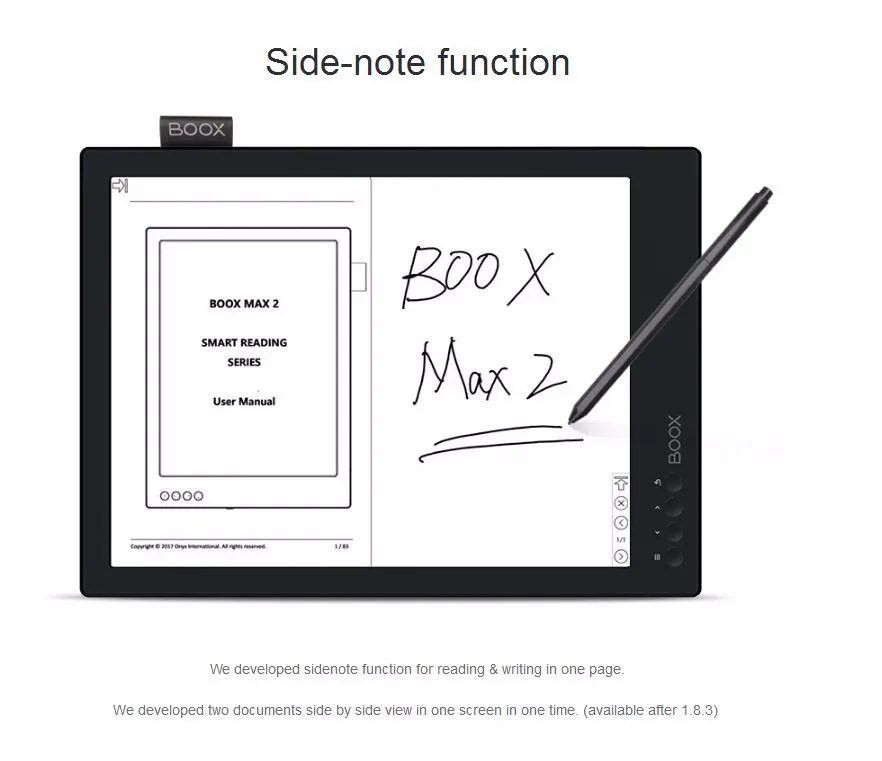 Электронная книга Onyx Boox Max2 13 3 дюймовый экран eink с функцией боковой записи