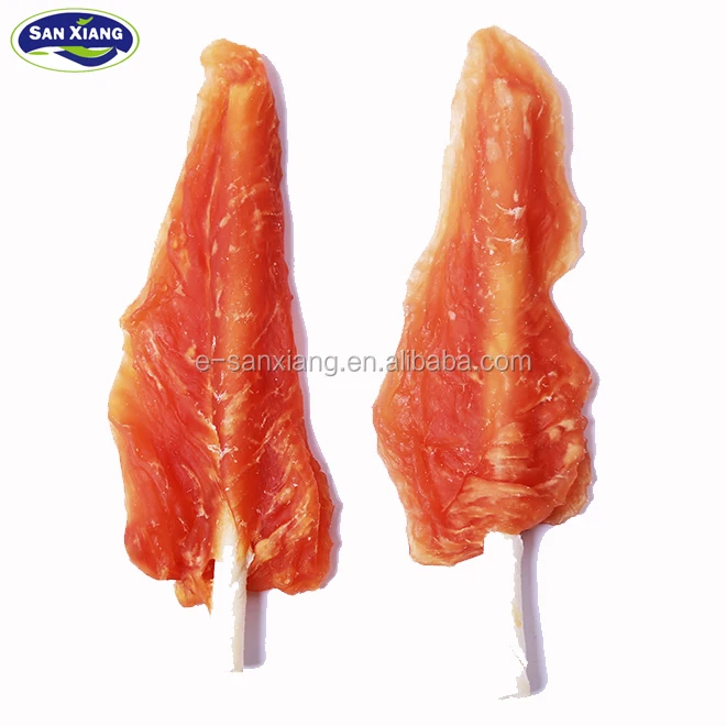 chicken on rawhide stick dog snack dog food pet food